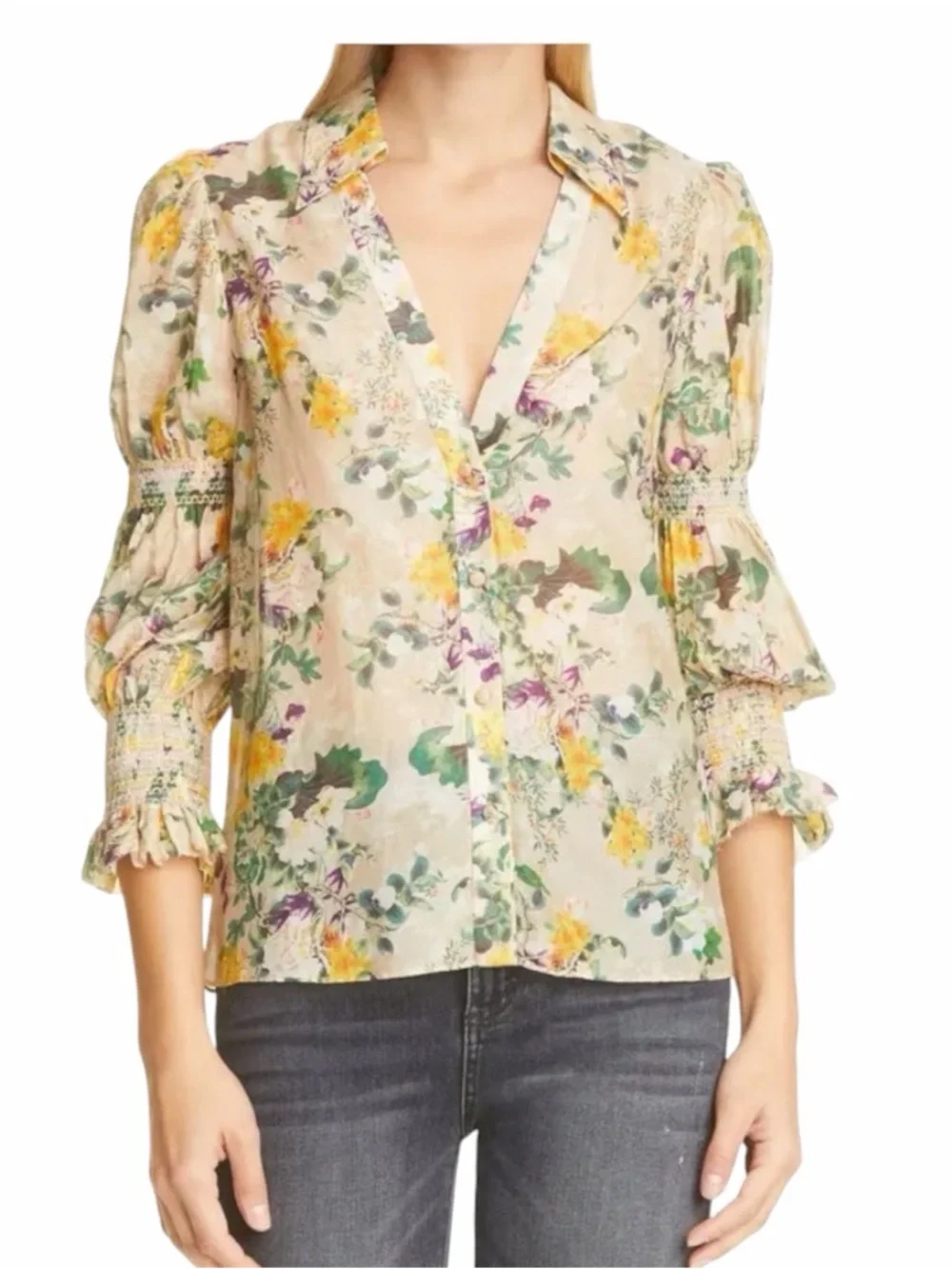 ALICE & OLIVIA COSIMA FLORAL BUTTON DOWN
BLOUSE - Picture 7 of 9